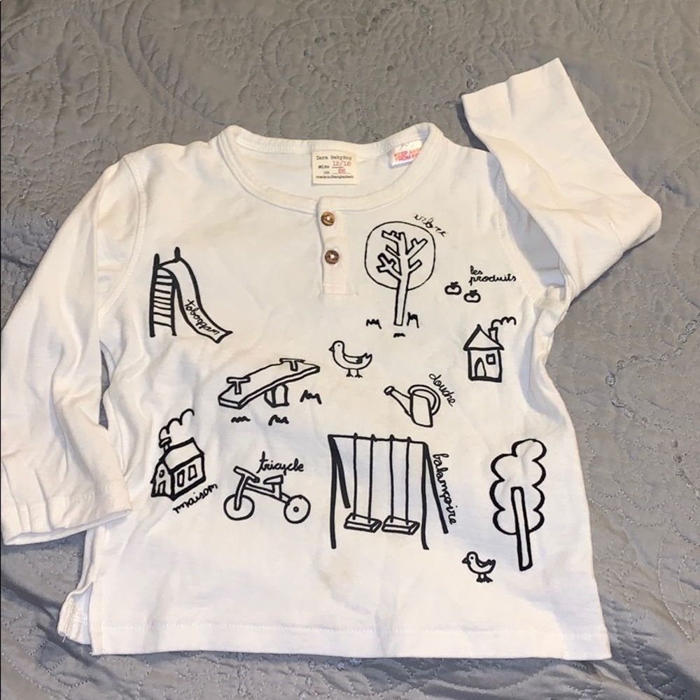 Zara baby boy long sleeve tee size 12-18 months